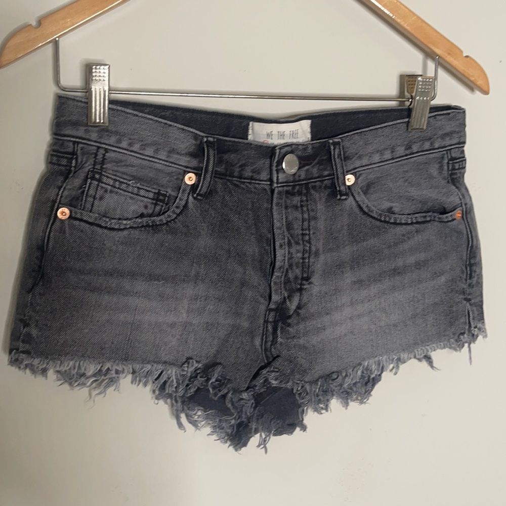 Free People Raw Hem Denim Shorts